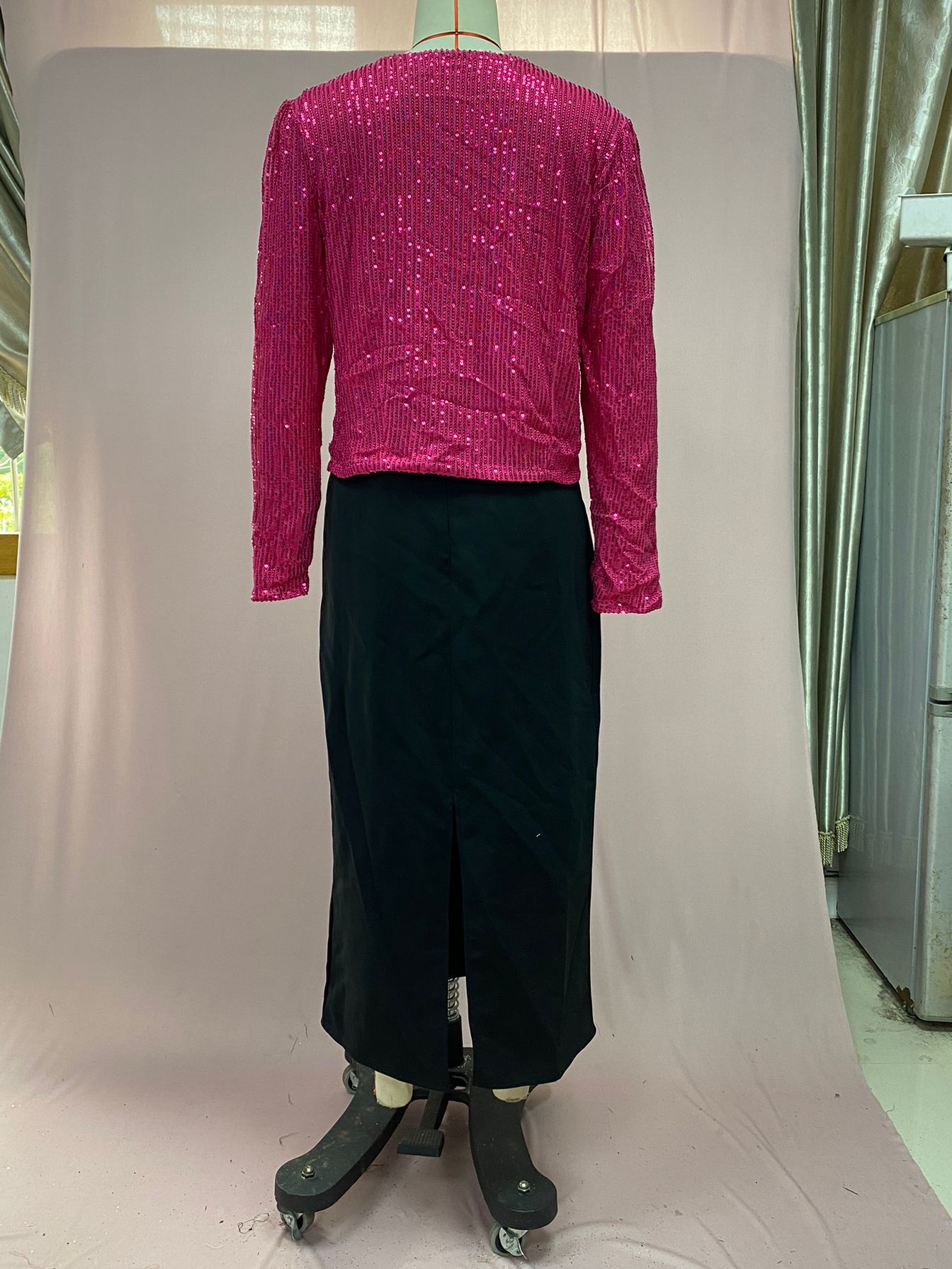 280g Weight Casual Jacket Outerwear Type Long Sleeve Sleeve Length Polyester Fabric Type Regular Top Length Coat Tops Type Holiday, Party Occasion Round Neck Neckline Slim Fit Type Solid Color Pattern Spring, Autumn Season Women's Gender Sequins Design Streetwear Style Women's Streetwear Solid Color Sequins Coat Casual Jacket 21
