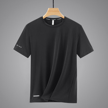 冰丝短袖t恤男士夏季超薄透气运动健身速干宽松圆领跑步上衣