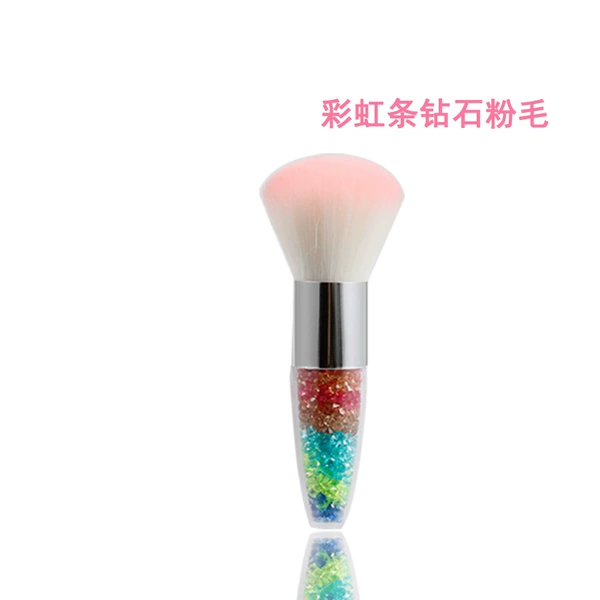 Rainbow strip diamond transparent handle-powder white bottom hair [OPP bag packaging]