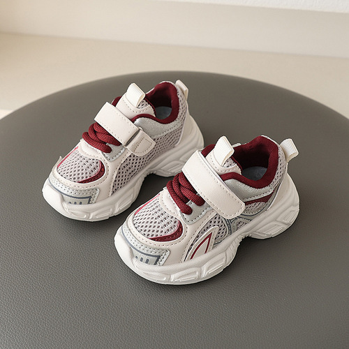 Spring and autumn boys and baby shoes children's sneakers dad breathable running shoes 1-3 years old 5 girls and children's soft-soled mesh shoes