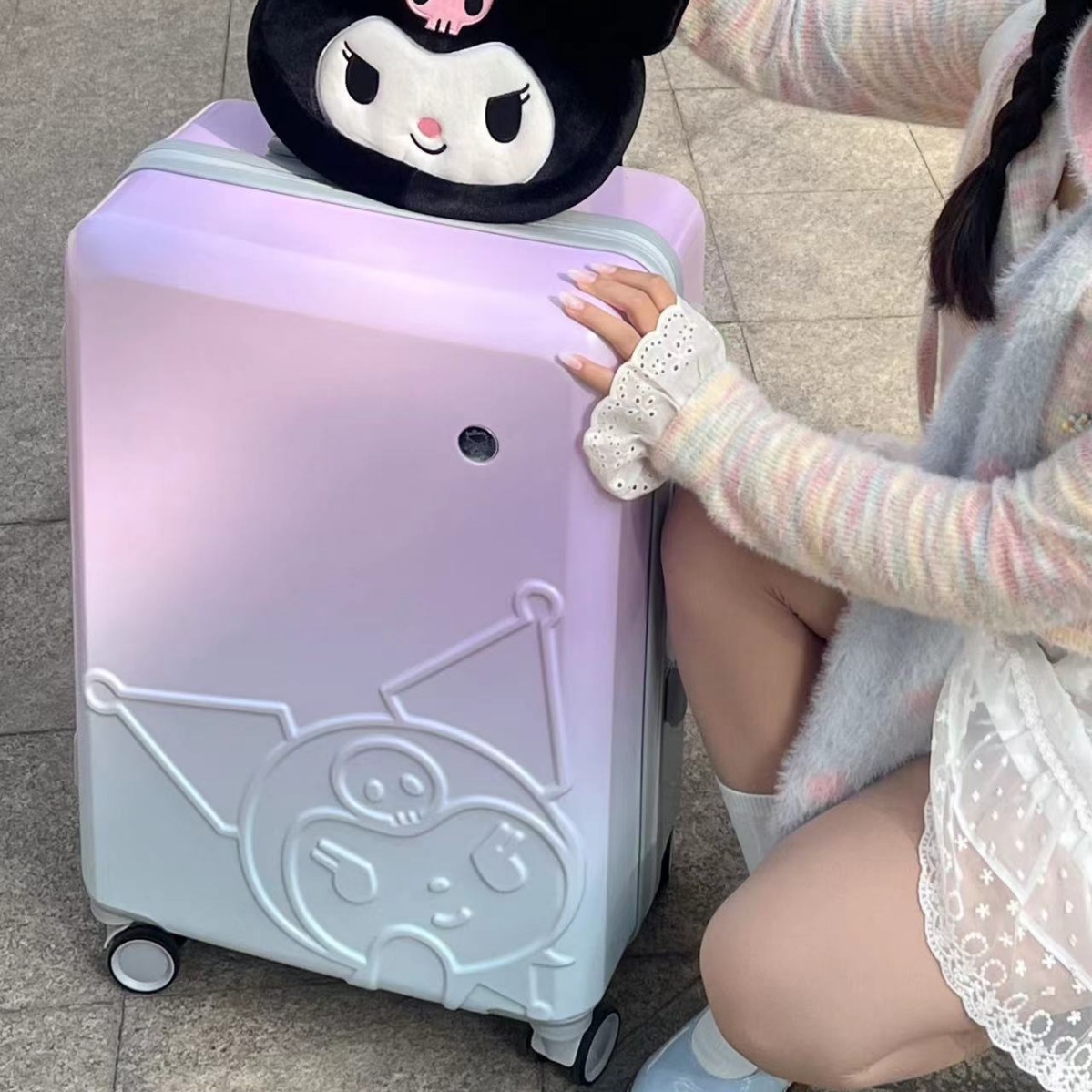 Sanrio coolomi gradient luggage trolley case 24-inch luggage case large capacity password box mute universal wheel