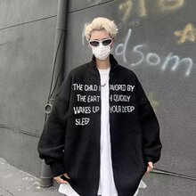 秋冬新款大码针织衫毛衣男胖子加大潮牌小熊提花宽松外贸跨境批发