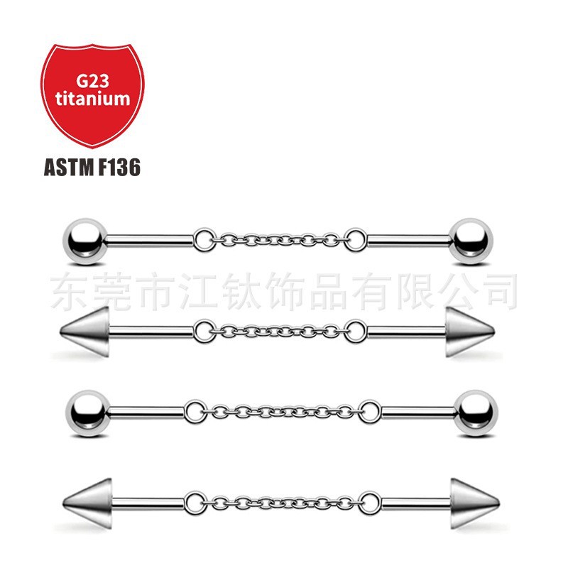 Pointed titanium steel lip stud product view