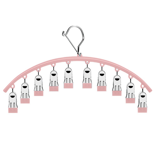 Curved sock rack 10 clips for drying socks, clothes hanger, clothespins for drying children's baby underwear, socks rack, household sock rack