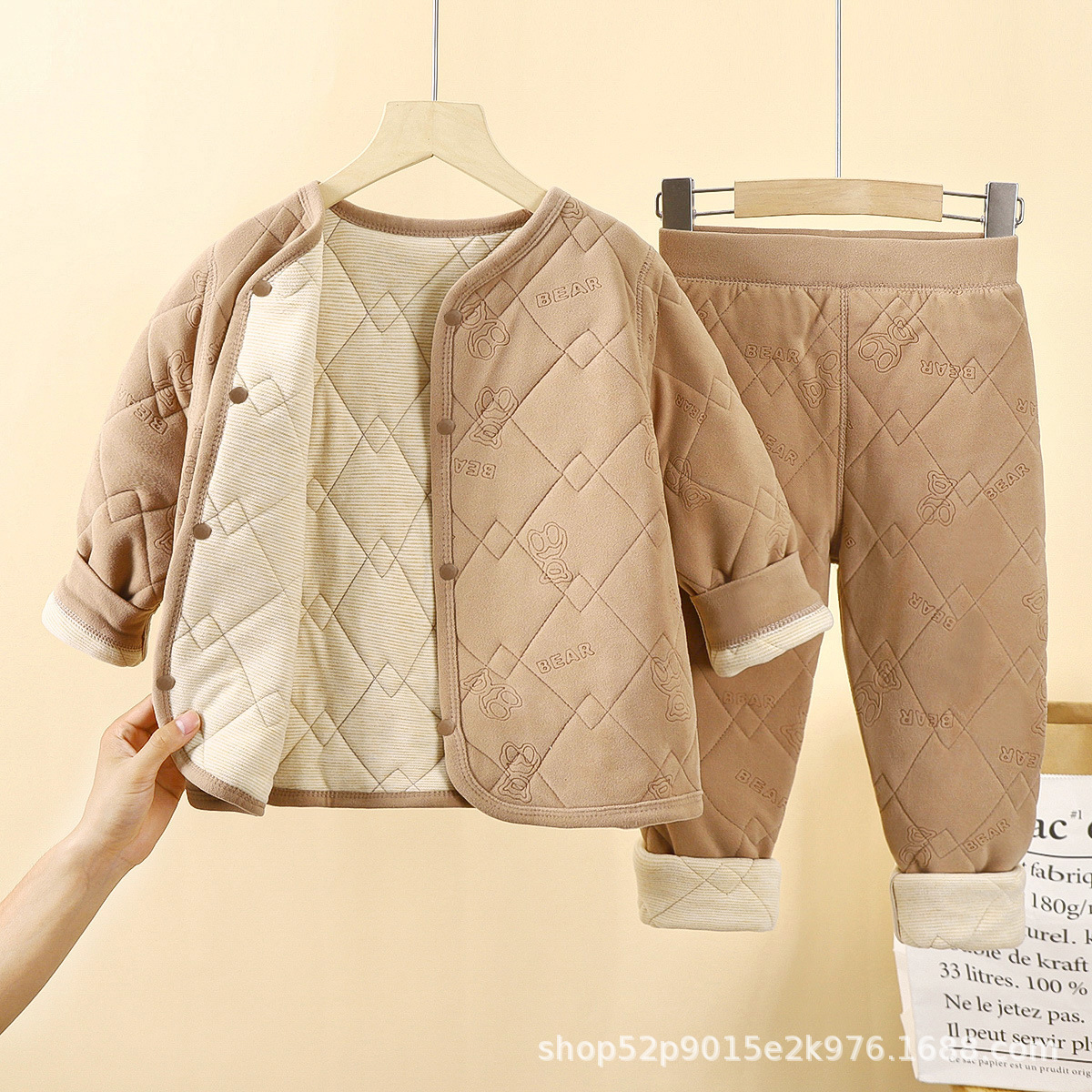 Uniformes escolares infantiles artefactos de otoño y invierno nuevos tres capas de algodón de algodón para niños con camisa de algodón gruesa con chaqueta de algodón para niñas clase A