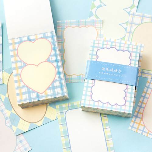 Message Pinellia broken plaid note pad Fresh plaid diy handbook base decorative note paper 200 pieces 6 styles
