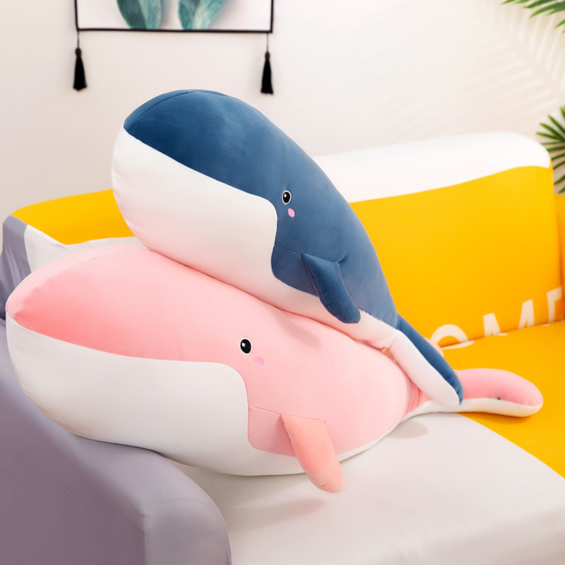 女の子がベッドで寝るためのかわいいクジラのぬいぐるみ枕、男の子の人形、大きな人形、非常に柔らかい|undefined