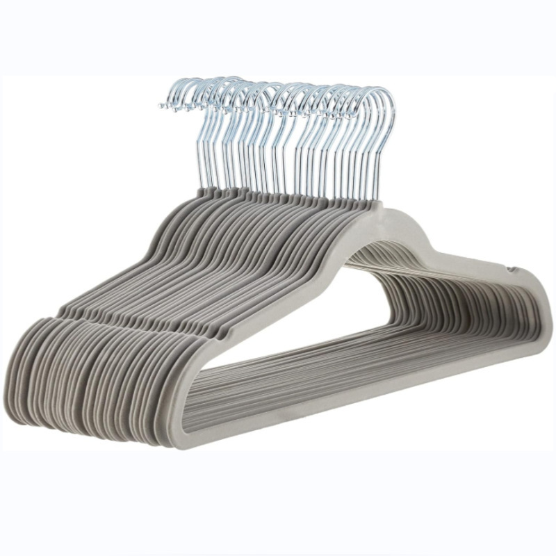 Multifuncional acabador antideslizante flocado percha de ropa de plástico húmedo seco para colgar ropa mágica doméstica sin marcas percha de ropa