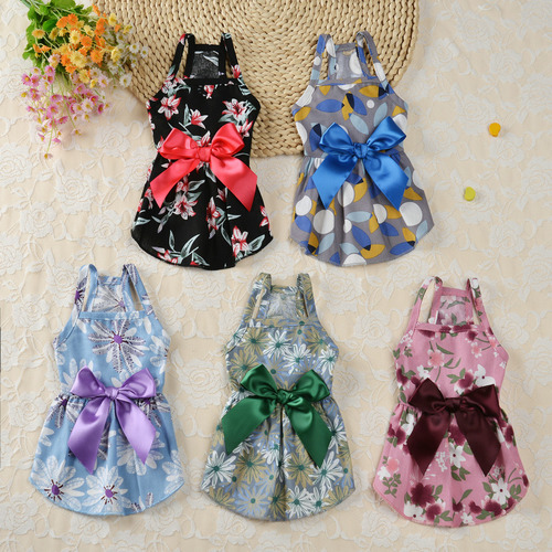 Pet new cat and dog skirts five-color lady skirt streamer skirt princess skirt spring and summer clothes dog clothes pet clothes