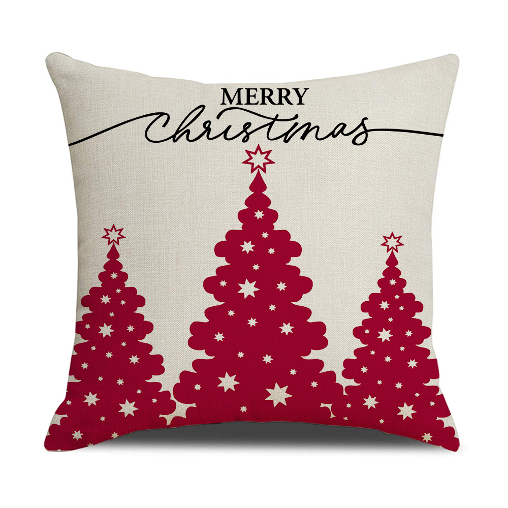 New Pink Cartoon Christmas Linen Pillow Cover Sofa Cushion Household Products Pillow Cover_voghion.com