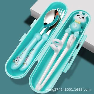 Cartoon rabbit children's chopsticks training baby boys and girls learning auxiliary practice chopsticks children's household for a period of three years old