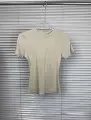 Beige Grey [Ribbed Short Sleeve] **Tall