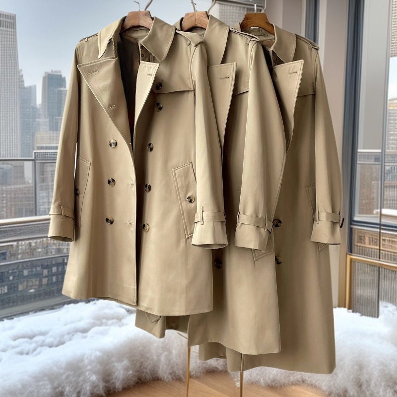 肯辛顿版型 BBR经典款英伦风双排扣中长款女式风衣全智贤同款大衣