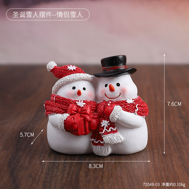 Christmas Snowman Resin Decoration Cartoon Snowman Doll Blind Box Christmas Window Decoration Micro Landscape Snowman Decoration