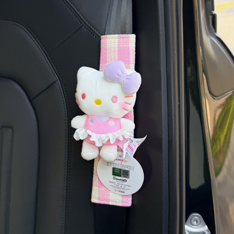 흰색 스커트 정품 핑크 고양이 핑크 체크 무늬 어깨 패드