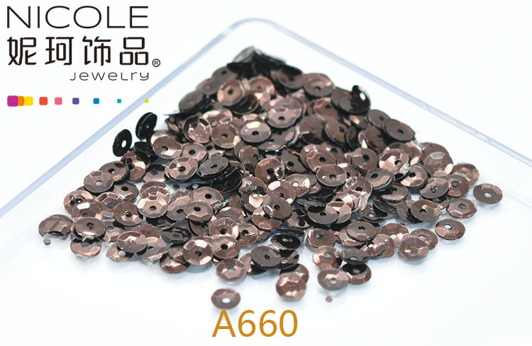 Austria importó lentejuelas 4mm cóncavo bordado francés Glitter Ropa Accesorios 10g Pack