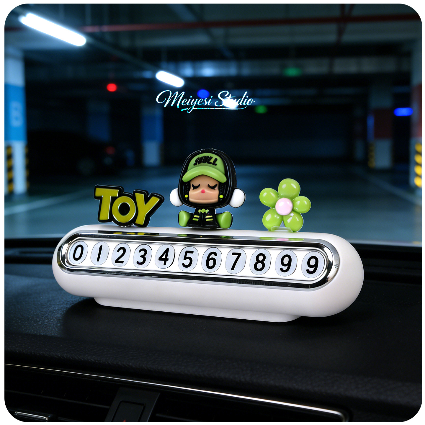 Placas de estacionamiento nuevas tarjetas telefónicas temporales en el automóvil de granos, decoración creativa de 2026 nuevas mujeres de alto nivel