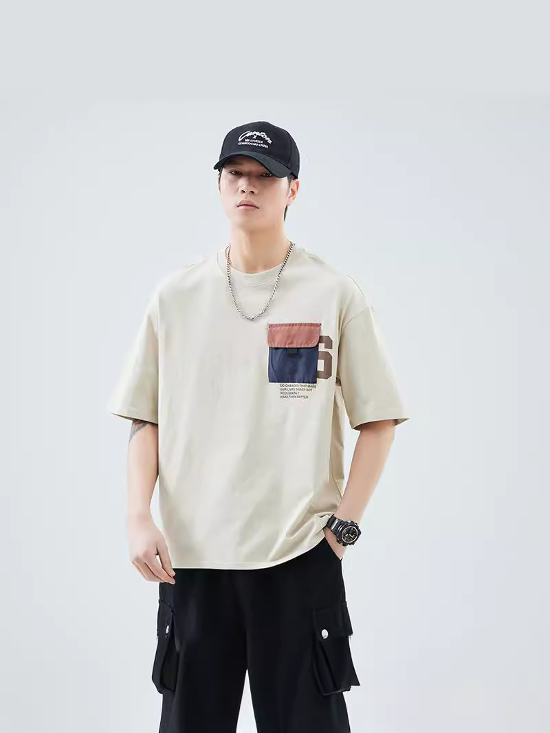 Camiseta de hombre Danbaoni, verano 2025, nueva, estilo japonés, marca de moda, estampado de letras, camiseta holgada