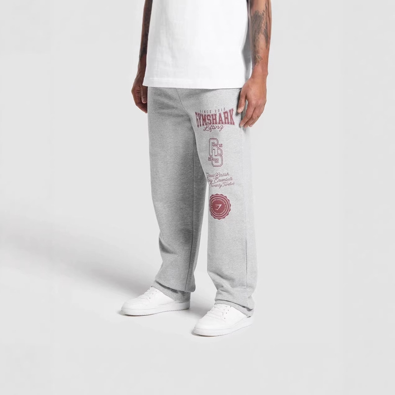 Gymshark New Cross-Border Men's Sports Pants Jogging Fitness Pants Cotton Printed Straight-Leg Pants Muscle Shark Gymshark New Cross-Border Men's Sports Pants Jogging Fitness Pants Cotton Printed Straight-Leg Pants Muscle Shark