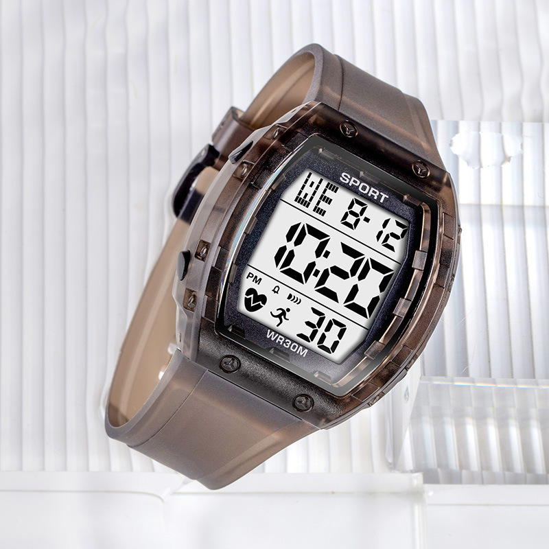 Cool gran pantalla barril de vino nocturna transparente reloj electrónico de alarma de cronómetro multifuncional para estudiantes reloj electrónico al por mayor