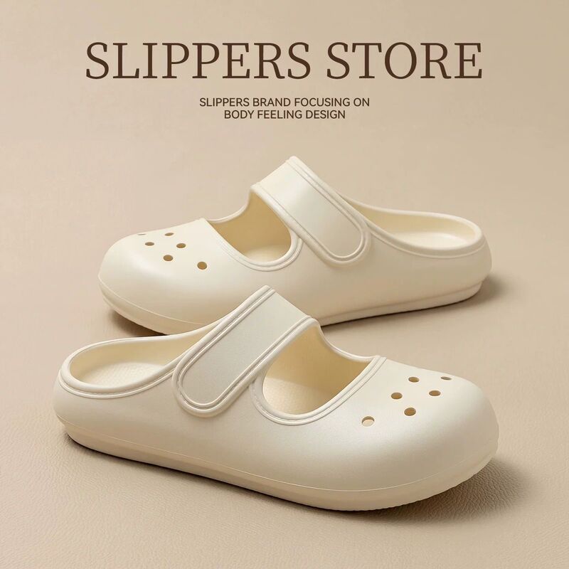 【Classic and Simple】Mary Jane Sandals for Women, Versatile and Comfortable Breathable Eva Non-Irritating Closed-Toe Clogs