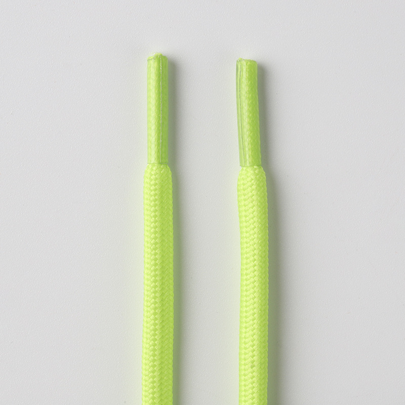 Fluorescent green round shoelaces