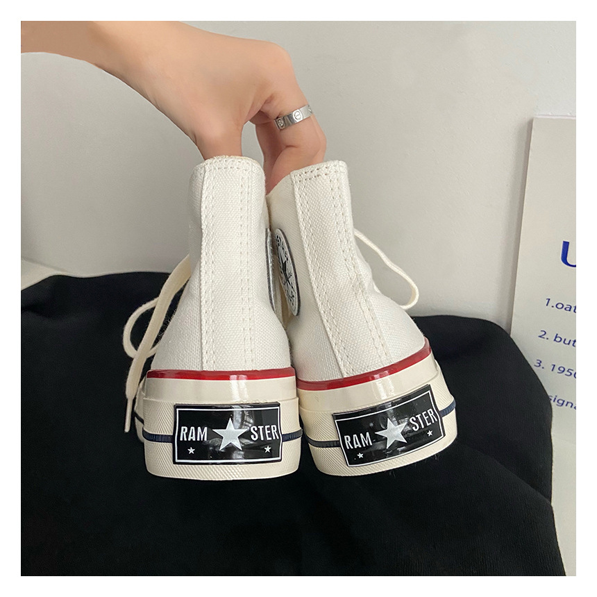 High-Top-Schuhe mit dicken Sohlen, klassische Canvas-Schuhe für Damen, Ulzzang Hong Kong-Stil, vielseitige 2022 neue koreanische Version von Schuhen_voghion.com