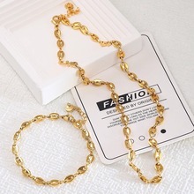 通体钛钢  欧美猪鼻子项链手链轻奢小众女款简约高级感配饰工厂价