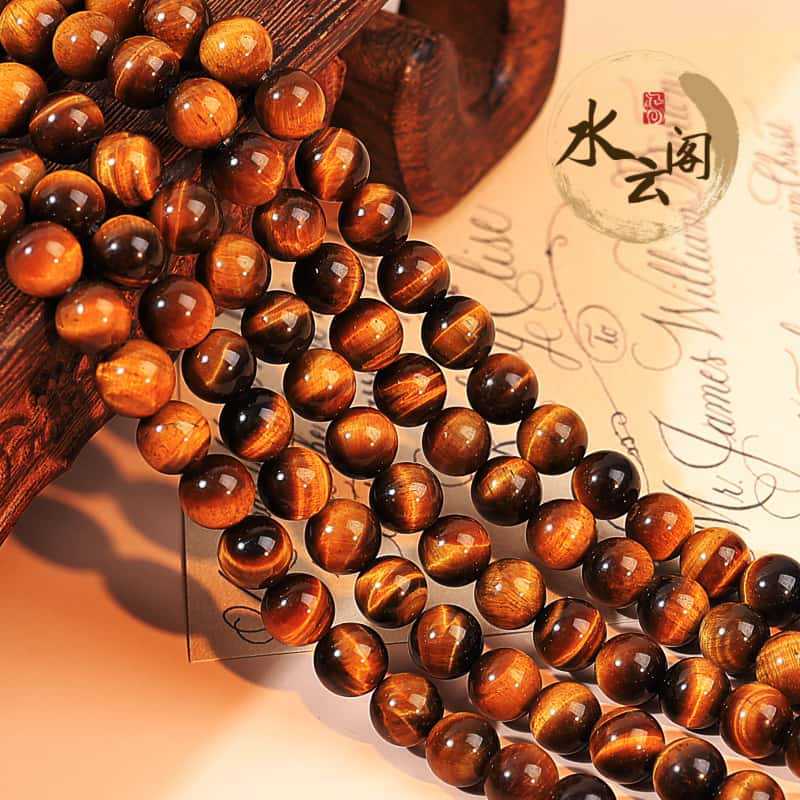 Natural 7A grade yellow tiger eye stone loose beads diy jewelry accessories tiger clear stone blue tiger eye stone round beads semi-finished products wholesale