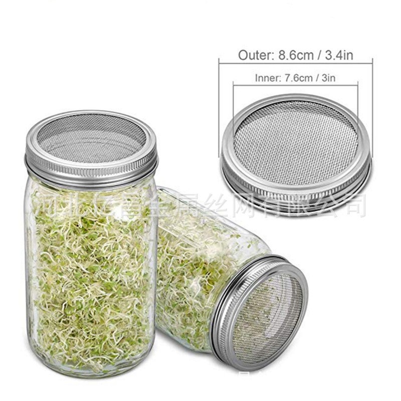 En stock cubierta de germinación de semillas de acero inoxidable 70/86mm tarro de masón tapa de brote de semilla de germinación image 4