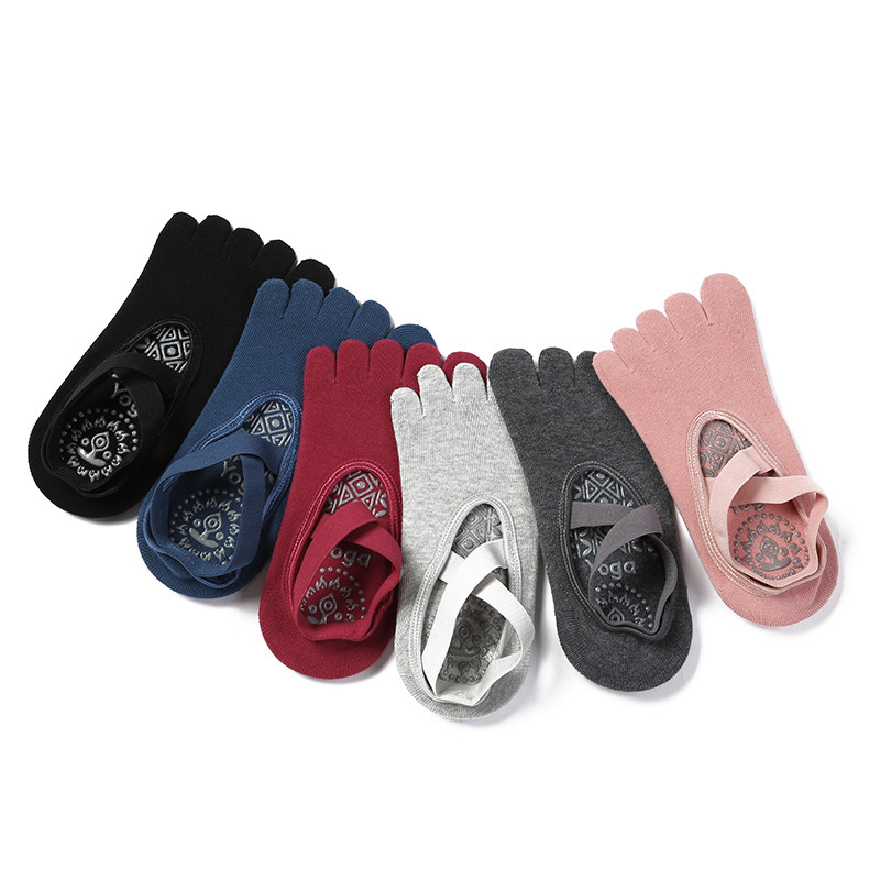 [New products listed] Yoga strap five-finger non-slip women's dispensing toe socks invisible yoga socks cross-border hot sale