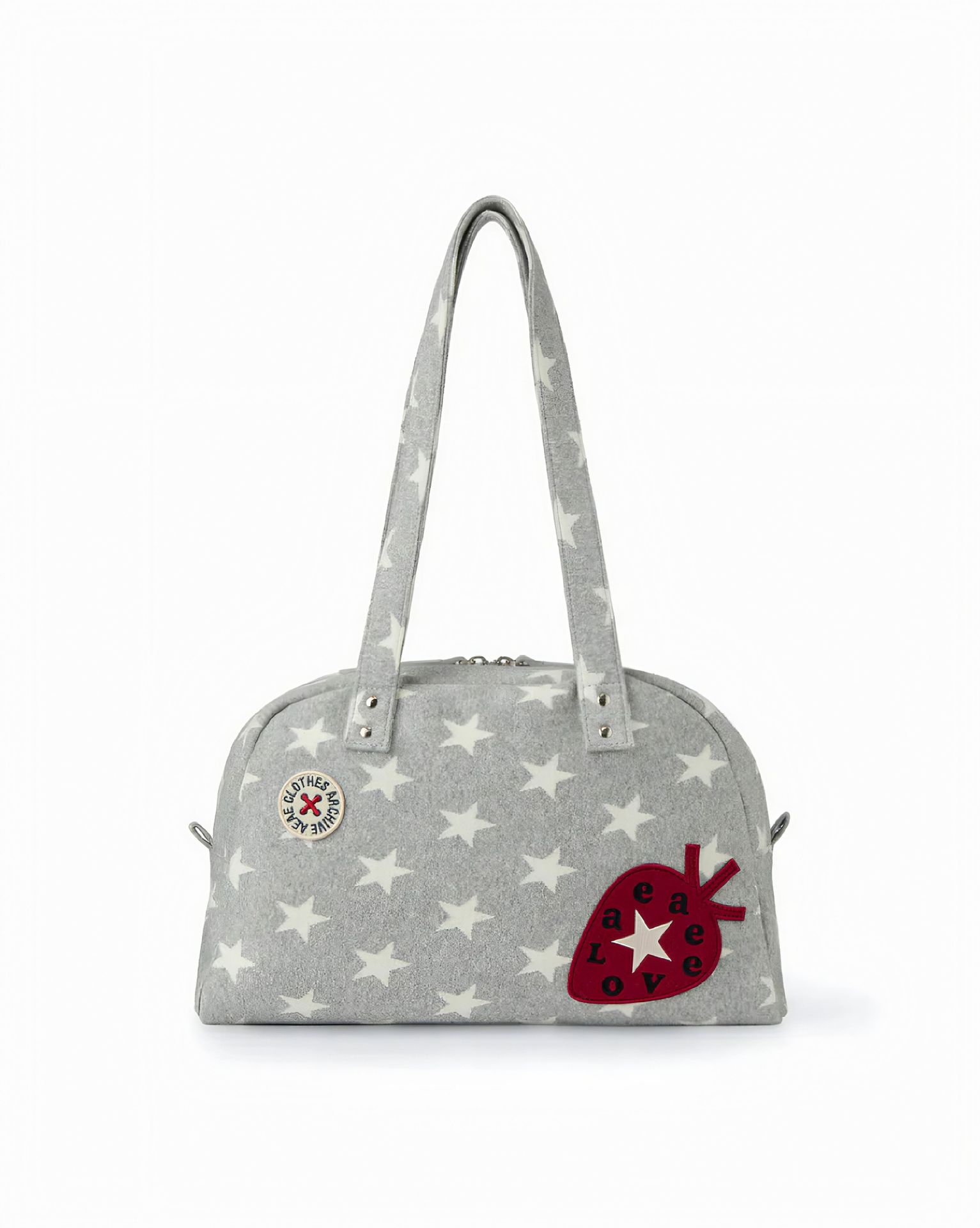 Aeae Korean Niche Design Star Strawberry Shoulder Bag For Women Retro Academy Style Handbag Bowling Bag - Thumbnail 7