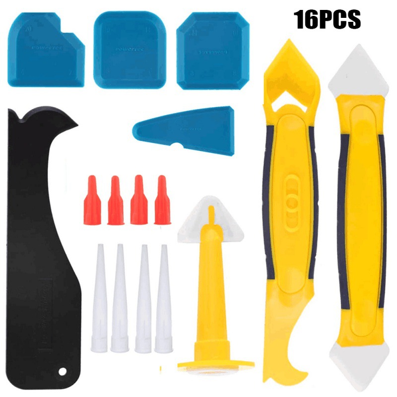 16件套美缝工具填缝喷嘴涂抹器密封剂刮板地板隙修整工具