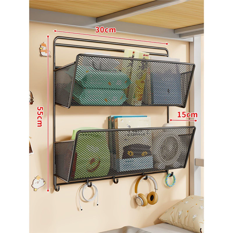 Door wall storage rack for students dormitory wall storage rack for bedside large capacity hanging basket