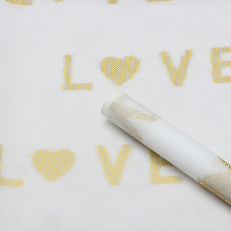 Huaxi comercio exterior transfronterizo Hansu papel de embalaje de flores grandes amor floral impermeable niebla papel florista materiales lotes