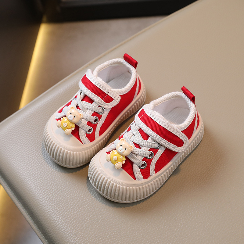 Barncanvas 2023 Vår och höst Pojkar Casual Shell Head Girls Cookie Mjuk sula Babyskor_voghion.com