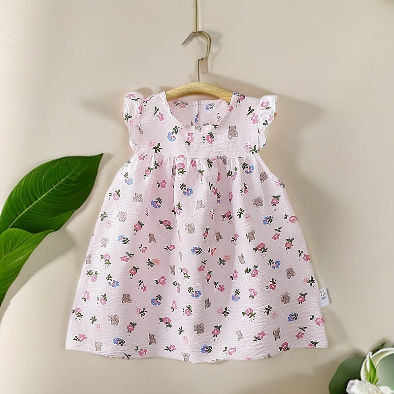 Vestido de verano para niñas niñas falda de princesa de flores de hadas de verano falda de cinturón