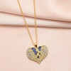 Blue diamond, angel wings, pendant, necklace, starry sky heart shaped, suitable for import, new collection