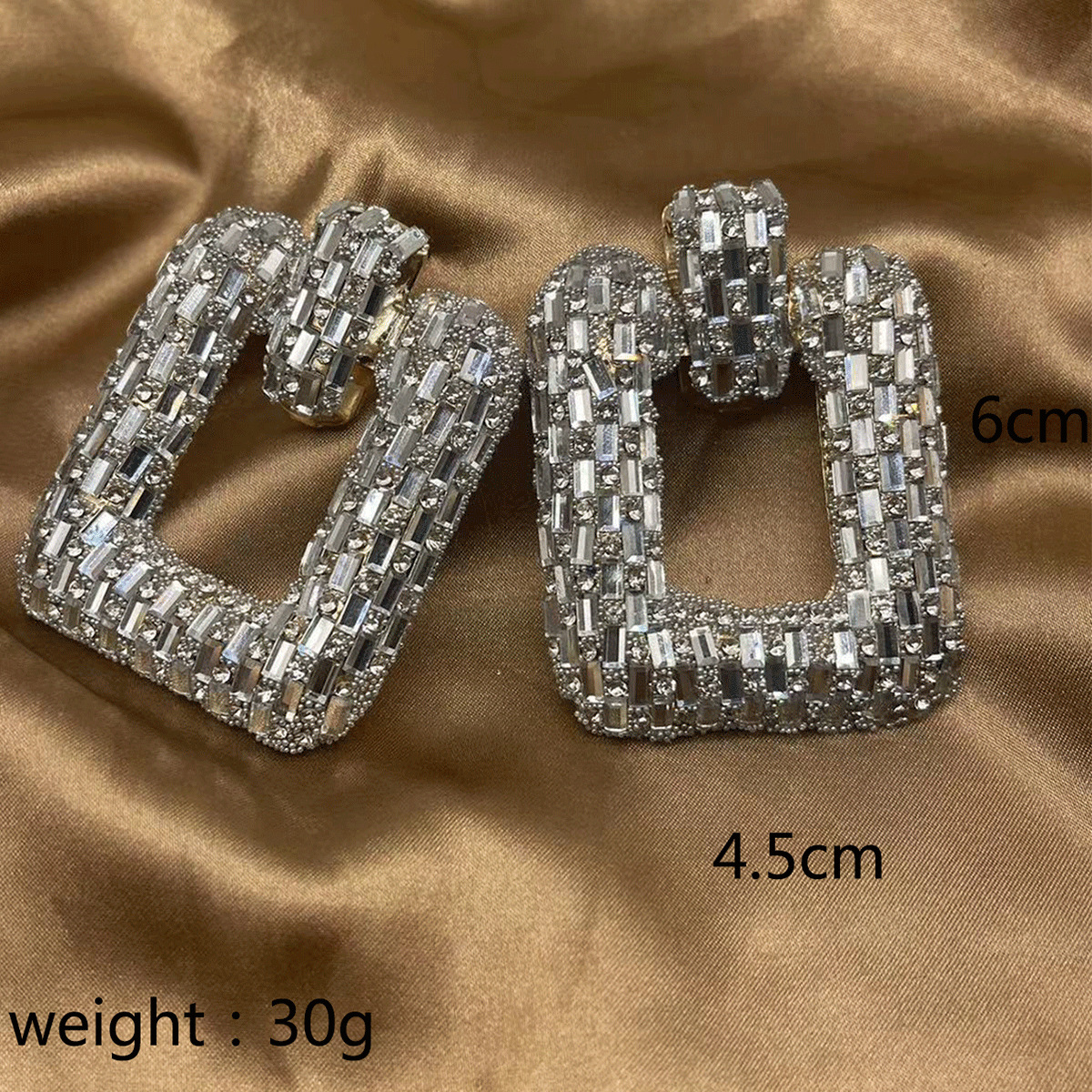 1 Par Brillante Geométrico Embutido Materiales Mixtos Diamantes De Imitación Pendientes De Gota Pendientes display picture 13