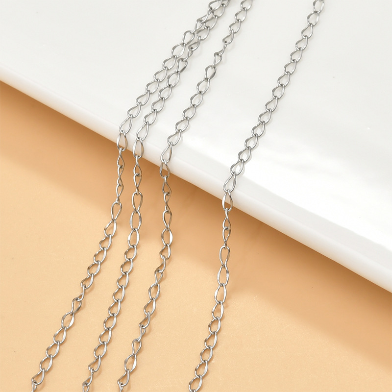 304 Stainless Steel Material 304 Stainless Steel Cable Chain Snake Chain Bracelets Jewelry Accessories