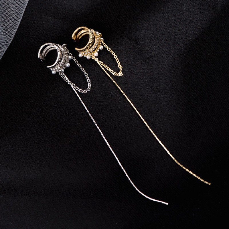 2022 nuevos pendientes de gancho de oreja de moda sin clip de hueso de oreja perforada borla clip de oreja pendientes de diseño de nicho de alto grado femenino