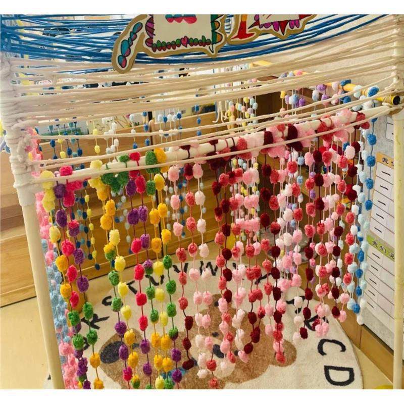幼儿园环创豆豆线大球球线毛线粗线毛线编织区手工沙发坐垫线