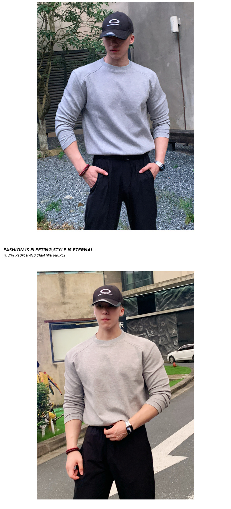 Vintage Deconstructed Patchwork Long Sleeve T-shirt For Men_voghion.com