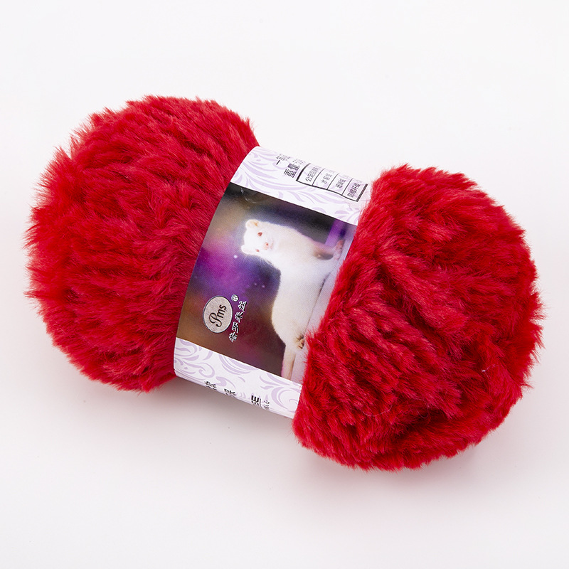 Imitación de visón terciopelo grueso lana tejida a mano DIY Imitación Piel terciopelo visón terciopelo sombrero bufanda manta hilo al por mayor