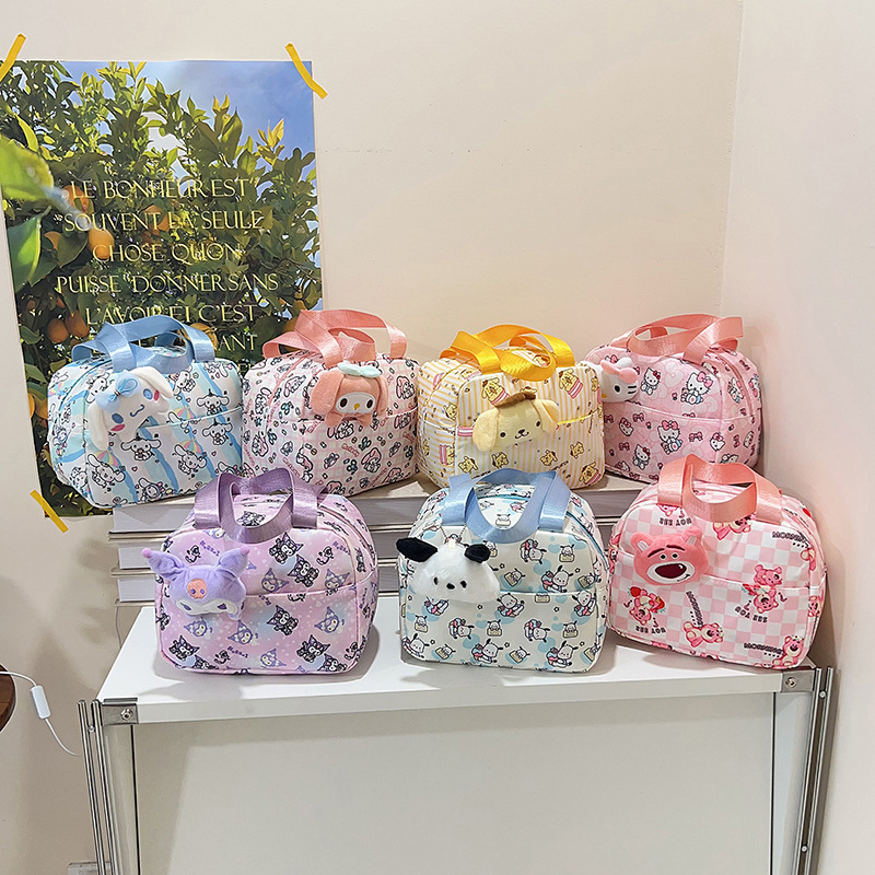 跨境新款三丽鸥饭盒袋卡通可爱休闲手提拉链袋上班通勤便当包