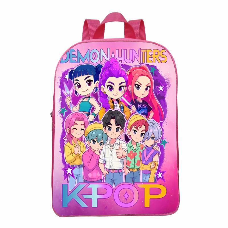 Huntrix Kpop Caza de brujas rosa mochila infantil mini mochila mochila jardín de infantes mochila para padres e hijos