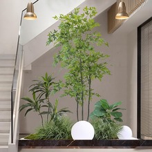 仿真绿植南天竹室内造景圆球灯设计会场装饰景观大型网红型植物
