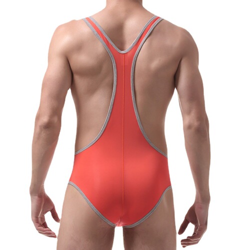 New one-piece shapewear ultra-thin wrestling suit ice silk men's jumpsuit men's shapewear foreign trade S007LT