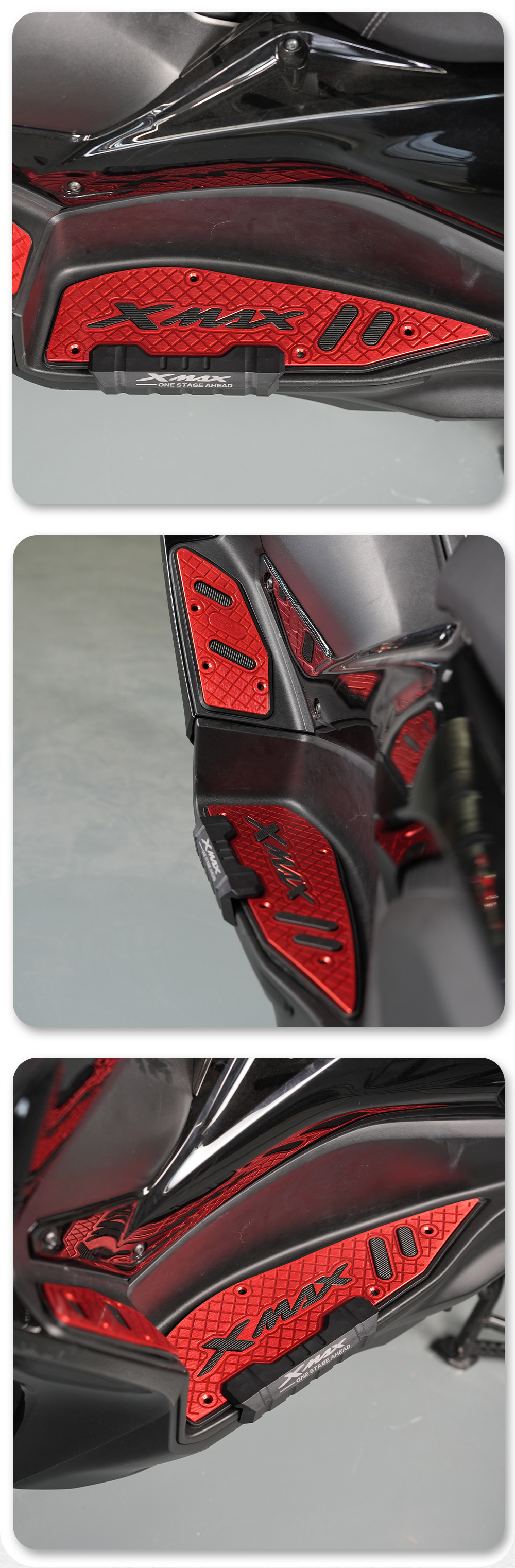 Suitable for Yamaha Yamaha Xmax300 Modified 17-25 Models Aluminum Alloy Anti-Slip Foot Pedals Anti-Fall Rubber