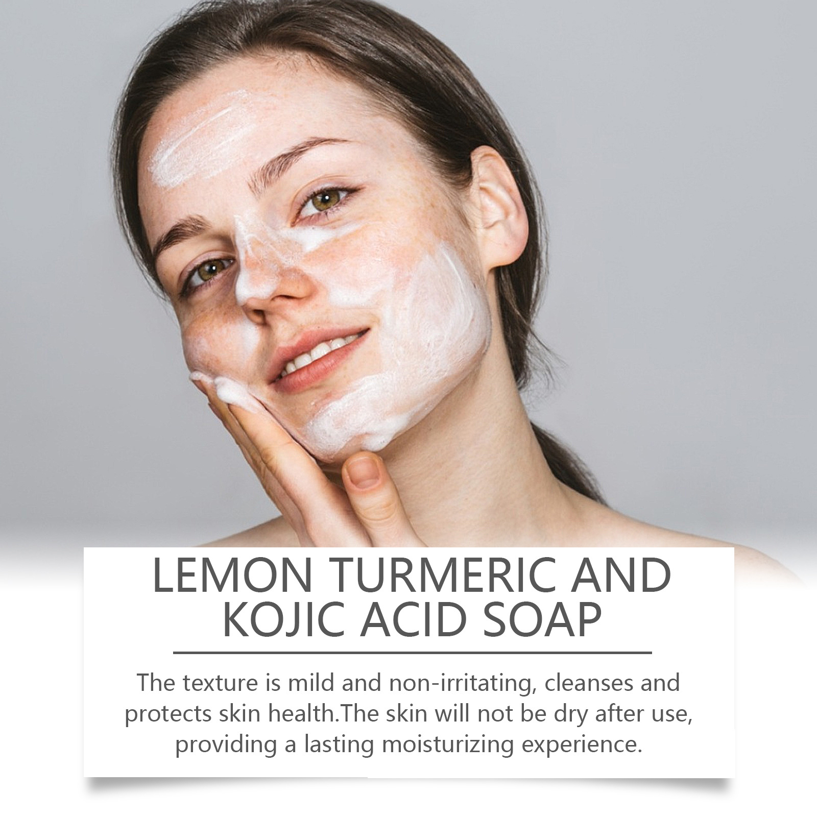 Sapun s limunskom kurkumom i kojičnom kiselinom, čišćenje pora, vlaženje i omekšavanje kože Okrugli sapun za čišćenje_voghion.com